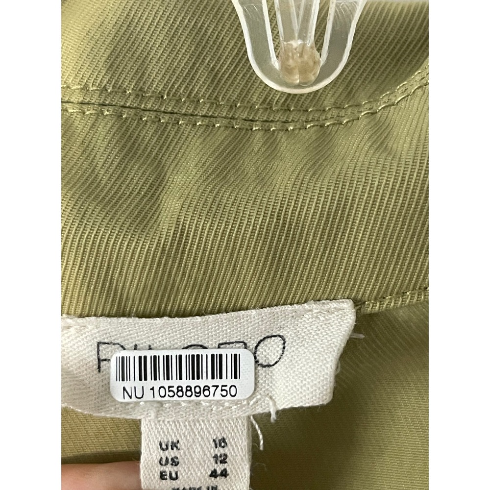 Pilcro and the Letterpress Halter Plunge Olive Green Utility Midi Dress Sz 12 - Picture 6 of 9